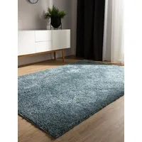 benuta basic Waschbarer Hochflor Shaggyteppich Soho Blau 120x170 cm - Hochflor Teppich für Wohnzimmer