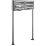 AL Briefkastensysteme Standbriefkasten 6 Fach Edelstahl Silber