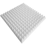 Noppenschaumstoff,Akustik Schaumstoff, Akustikschaumstoff, Pyramiden Akustik, Dämmung (99 x 49 x 3 cm, Weiß)
