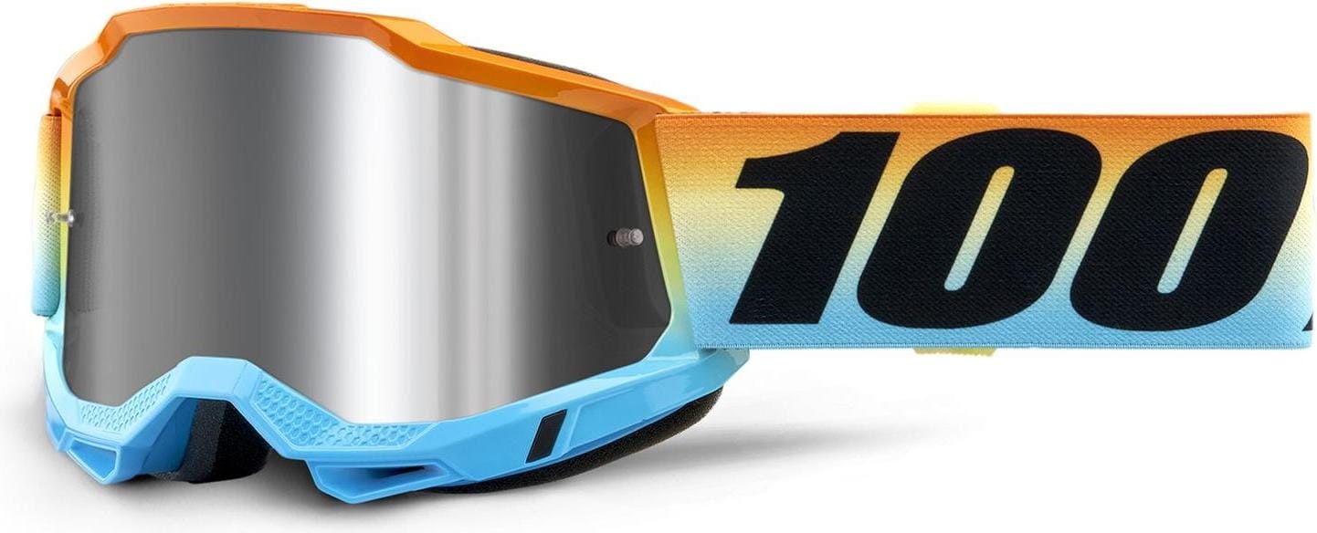 100%, Jungen, Sportbrille, Accuri 2 Jr. Goggle Sunset - Mirror Silver (Orange, Blau, Silber), Gelb