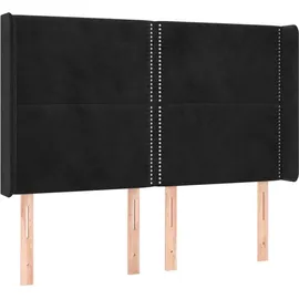 vidaXL Boxspringbett mit Matratze & LED Schwarz 140x200 cm Samt