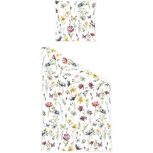 Traumschlaf Seersucker Blumenwiese bunt 155 x 220 cm + 80 x 80 cm