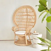 Sweeek Vintage Rattan-Sessel mit Sitzkissen, Mahe, B 110 x
