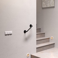 Pamo Handlauf für Treppen | 36-392 cm | Handlauf schwarz aus stabilen Rohren im industrial Loft Design | Treppengeländer innen zur Wandbefestigung | Handläufe