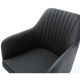 DeLife Freischwinger Greg-Flex Echt-Leder Schwarz Freischwinger flach Schwarz Taschenfederkern