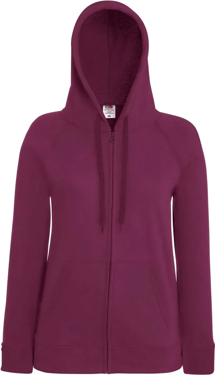 Fruit of the Loom Damen Lightweight Hooded Sweat Jacket Sweatjacke 62-150-0 burgundy XS