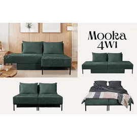 Kaiser Möbel Ecksofa mit Schlaffunktion, Sofa, Betten, Liegestuhl, MOOKA 4in1-multifunktions-system, stoff Velo