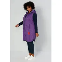 MIAMODA Damen große Größen Übergrößen Plus Size Long-Steppweste, Kapuze,