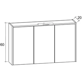 Riho Porto 100 cm eiche dunkelgrau