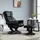 Homcom Relaxsessel Kunstleder 360° drehbar 80 x 100 x 80 cm Schwarz mit Hocker