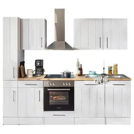 Respekta Küchenzeile Anton 250 cm E-Geräte lärche weiß nachbildung