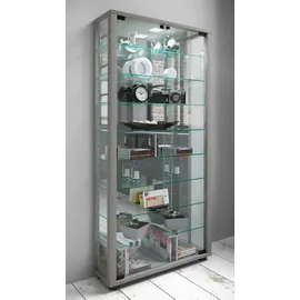 MID.YOU Vitrine Lumo mit LED ca. 59x115x18 cm Silber