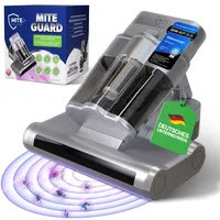 Miteguard® Milbensauger für Matratzen & Polster mit 2 Spezialbürsten - UV-Licht, Ultraschall-Gerät & 60°C Heißluft - Matratzenreiniger, Sauger gegen Hausstaubmilben, Tierhaare & Allergene