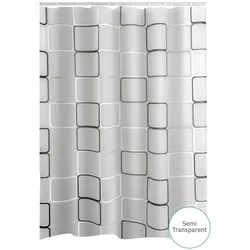 Duschvorhang RIDDER "Modern Retro", transparent (semi), B:240cm H:180cm, Polyethylen-Vinylacetat (PEVA), Duschvorhänge, inkl. Ringe