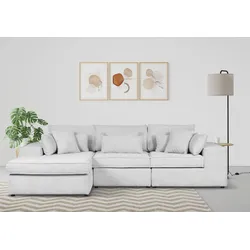 Ecksofa RAUM.ID "Enid L-Form", beige (creme), B:360cm H:75cm, 100% Polyester, Sofas, 3 Teile, bestehend aus Modulen, in vielen Bezügen, auch in Breitcord
