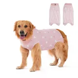 DoggieKit Hundebody Nach Op, Hundebody Nach Kastration Rüde Hündin, Atmungsaktiv Einteiler Wundschutzanzüge für Hunde Nach Op,Hunde Body Operation hündin, Leckschutz Hund (Pink-Kaninchen, M)