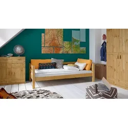 Kinderbett Kids Paradise Basic Massivholz 90x200 cm Braun Mit Lattenrost