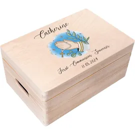 Creative Deco Holzkiste Kommunion Geschenke 30 x 20 x 14 cm