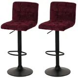 heute wohnen 2er-Set Barhocker HWC-G87, Barstuhl, höhenverstellbar, Stoff Chenille (465g/m2)