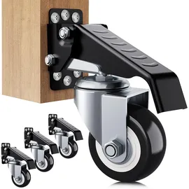 SOLEJAZZ Workbench Caster Kit 300KG Kapazität 4 Hochleistungs-einziehbare Workbench-Rollen Räder Urethan aus Stahlkonstruktion, Bonus-Installationsvorlage, 4er-Pack