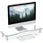 Relaxdays Bildschirmständer TV-Aufsatz 70 cm x 24 cm Silber/Transparent Aluminium/Glas
