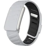 Strap-it Whoop 5.0 Armband Silikon 'Sport' für Whoop 5.0 - Hellgrau/Schwarz - Druckknopf Verschluss