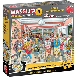 JUMBO Spiele Jumbo 1110100502 - Wasgij Retro Original 9, Home Improvements!, Kleinere Umbauten!, Comic-Puzzle, 1000 Teile