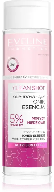 Eveline Cosmetics Clean Shot 5% Copper Peptide Complex revitalisierendes Tonikum 200 ml