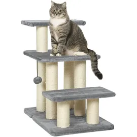 PawHut Hundetreppe 3 Stufen 54 cm Grau