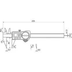 Helios-Preisser Digitaler Tiefenmessschieber IP67 spitze Messschenkel, 150x40mm