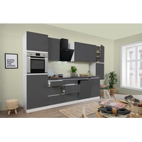 Küche Küchenzeile Küchenblock grifflos Weiß Grau Lorena 330 cm Respekta