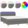 vidaXL Boxspringbett 140 x 200 cm Dunkelgrau
