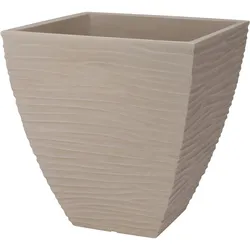PROGARDEN 1 Blumentopf 40x42cm Kunststoff Pflanzgefäß Blumenübertopf eckig Aussenbereich Innenbereich Pflanzentopf Beige