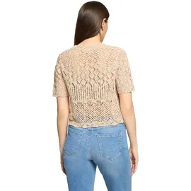 Cartoon Strickjacke mit Ajour-Muster Beige 44