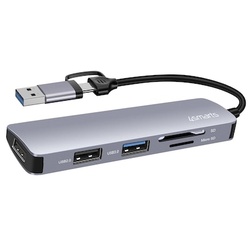 4smarts 5 in1 Universal Mulitport USB Hub spacegrau