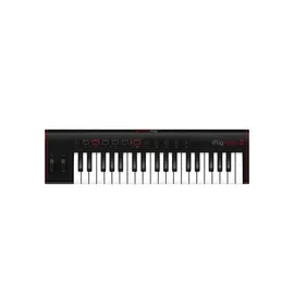 IK Multimedia iRig Keys 2 - Universell einsetzbares MIDI Keyboard für iOS, Android, MAC und PC, 37 anschlagdynamische Mini-Tasten, schwarz