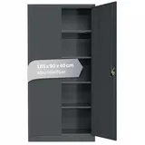 LagerZwei Mehrzweckschrank 185x90x40cm I Metallschrank, 4 Fachböden I Aktenschrank, abschließbar I Robuster Allzweckschrank als Werkstattschrank & Büroschrank I Stahlschrank anthrazit