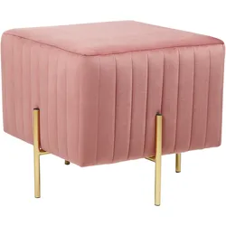 Hocker DAYTON Samtstoff Pastellrosa