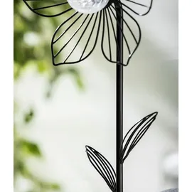 Dehner Solarleuchte Glas/Metall Ø 18 cm/H 110 cm 1 Stück schwarz