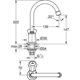 Grohe Costa Standventil chrom 20393001