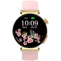 knauermann Neo 2 Rund 40 mm Gold Silikonarmband Rose