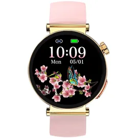 knauermann Neo 2 Rund 40 mm Gold Silikonarmband Rose