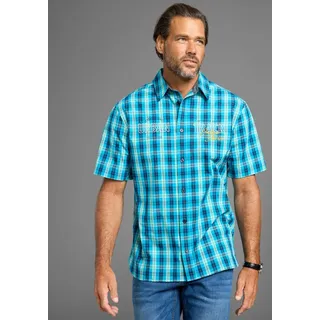 MAN'S WORLD Kurzarmhemd Kurzarmhemd in bequemer Passform blau L