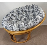 Rattani Rattanstuhl Rattan Papasansessel Papasan 110 cm cm Stoff California Dream