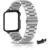 ZUREGO Metall Armband Für Xiaomi Mi Watch Lite/Redmi Watch Armband Metall Frauen Männer, Metallarmband Edelstahl für Männer Kompatibel mit Xiaomi Mi Watch Lite/Redmi Watch (A)