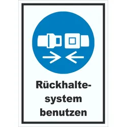 Rückhaltesystem benutzen Schild A4 (210x297mm)