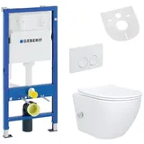 Belvit Spülrandloses Hänge WC Set mit WC-Sitz Weiß