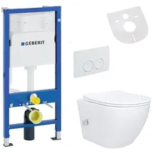 Belvit Spülrandloses Hänge WC Set mit WC-Sitz Weiß
