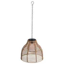 Dehner Solarleuchte Kunststoff/Metall Ø 26 cm/H 22 cm 1 Stück natur/braun
