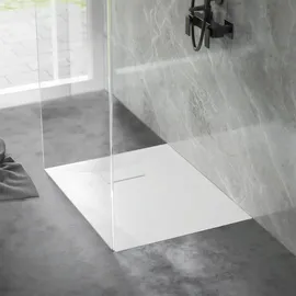 luxebath Duschwanne 90x70 cm Weiß mit Ablaufgarnitur, SMC H:3 cm
